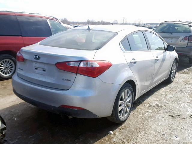 KNAFX4A80F5265589 - 2015 KIA FORTE EX SILVER photo 4