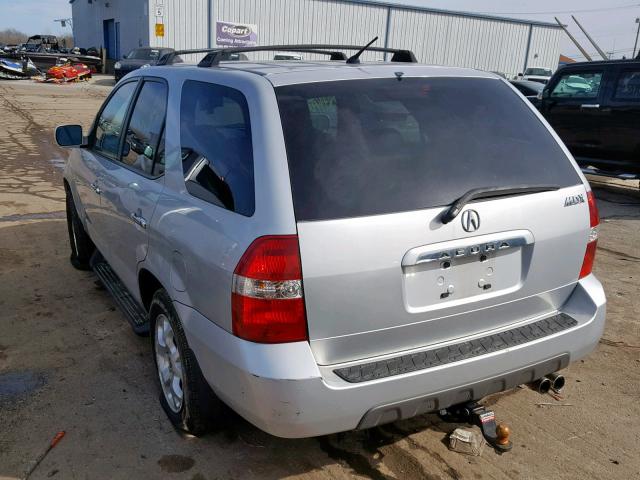 2HNYD18822H548792 - 2002 ACURA MDX TOURIN SILVER photo 3