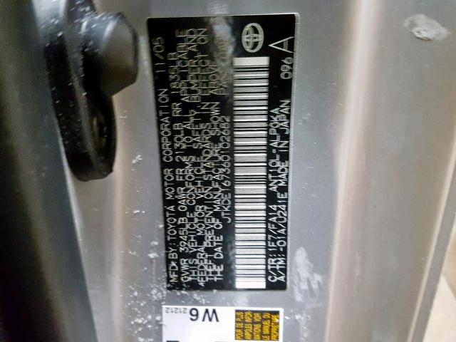 JTKDE167360102682 - 2006 TOYOTA SCION TC SILVER photo 10