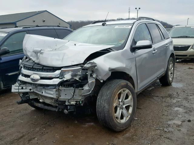 2FMDK4JC8DBA49054 - 2013 FORD EDGE SEL GRAY photo 2