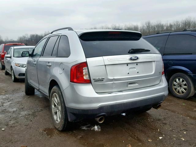 2FMDK4JC8DBA49054 - 2013 FORD EDGE SEL GRAY photo 3