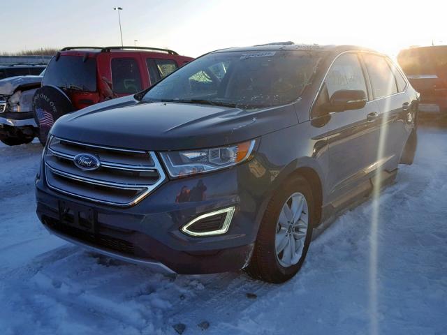 2FMPK4J84GBC09914 - 2016 FORD EDGE SEL BLUE photo 2