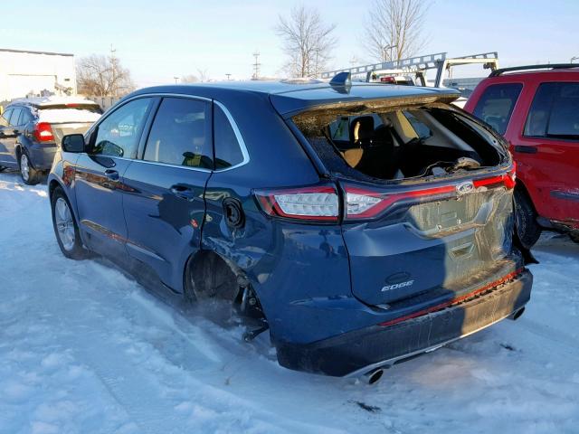 2FMPK4J84GBC09914 - 2016 FORD EDGE SEL BLUE photo 3