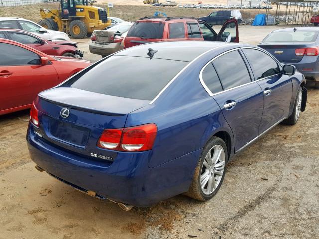 JTHBC96S775006645 - 2007 LEXUS GS 450H BLUE photo 4