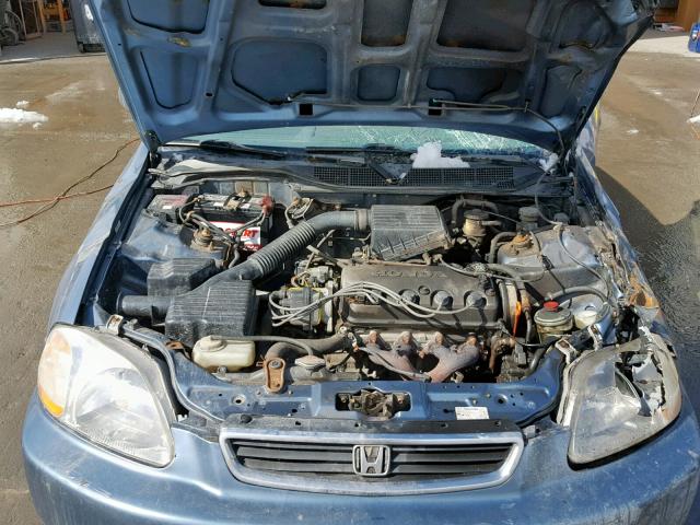 JHMEJ6528VS021494 - 1997 HONDA CIVIC DX BLUE photo 7