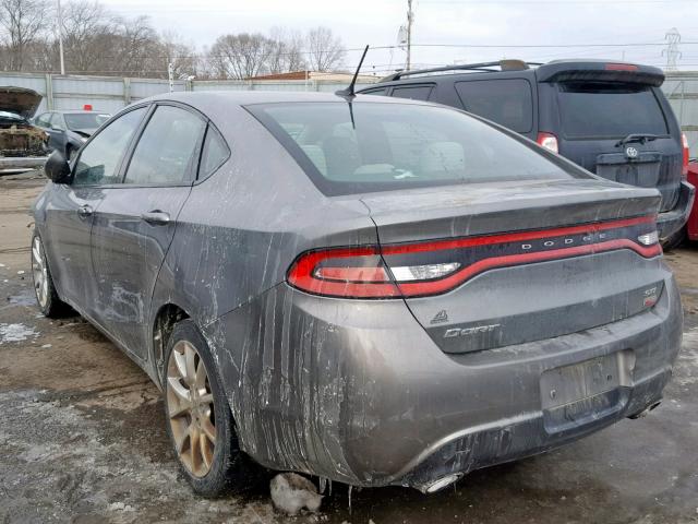 1C3CDFBH8DD700794 - 2013 DODGE DART SXT GRAY photo 3