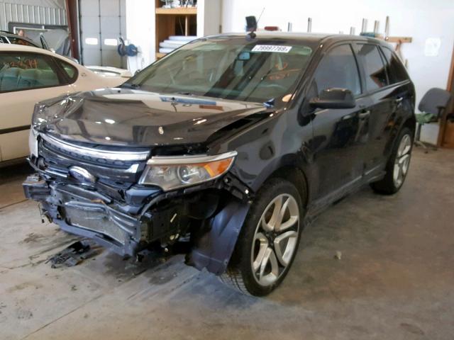 2FMDK4AKXDBA40637 - 2013 FORD EDGE SPORT BLACK photo 2