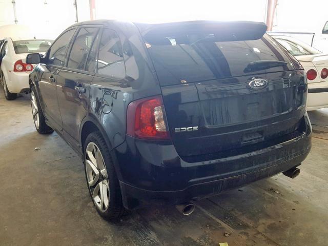 2FMDK4AKXDBA40637 - 2013 FORD EDGE SPORT BLACK photo 3