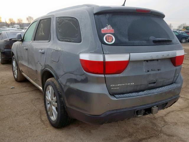 1C4RDJDG9CC337519 - 2012 DODGE DURANGO CR GRAY photo 3