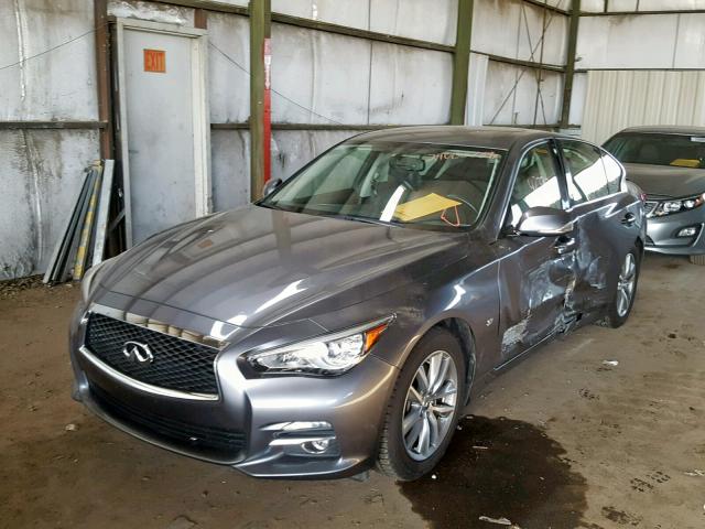 JN1BV7AP2FM346358 - 2015 INFINITI Q50 BASE GRAY photo 2