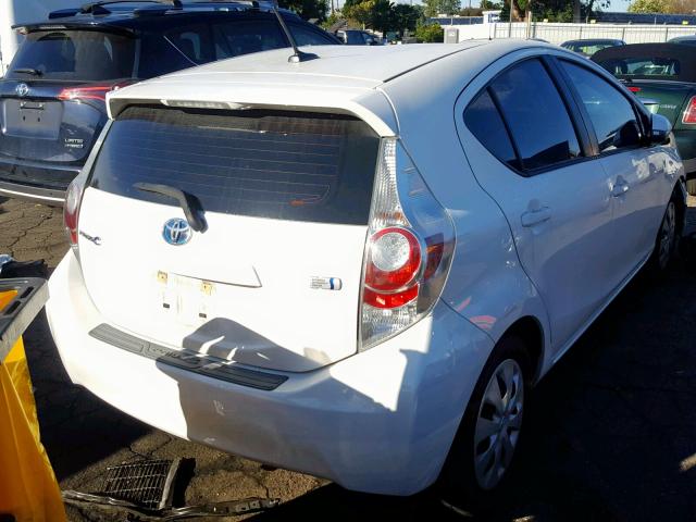 JTDKDTB32C1503582 - 2012 TOYOTA PRIUS C WHITE photo 4