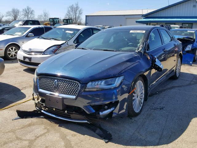 3LN6L5F94HR632995 - 2017 LINCOLN MKZ RESERV BLUE photo 2