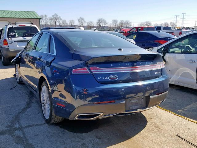 3LN6L5F94HR632995 - 2017 LINCOLN MKZ RESERV BLUE photo 3