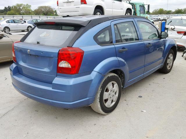 1B3HB28B57D560051 - 2007 DODGE CALIBER BLUE photo 4