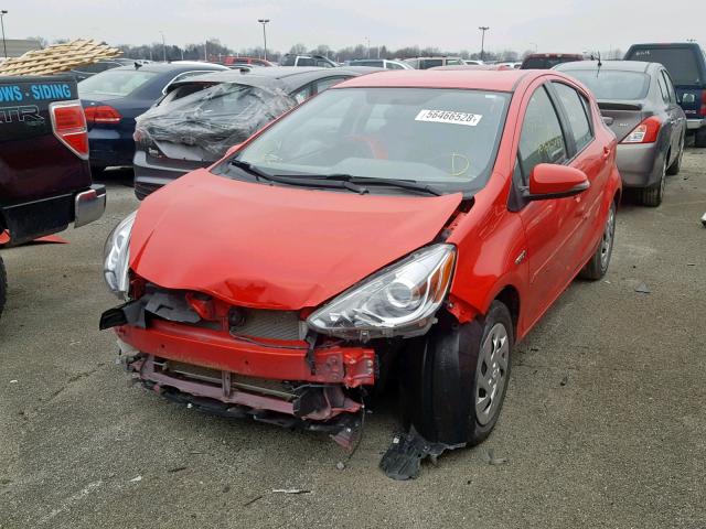 JTDKDTB36G1123070 - 2016 TOYOTA PRIUS C RED photo 2