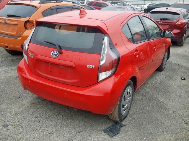 JTDKDTB36G1123070 - 2016 TOYOTA PRIUS C RED photo 4