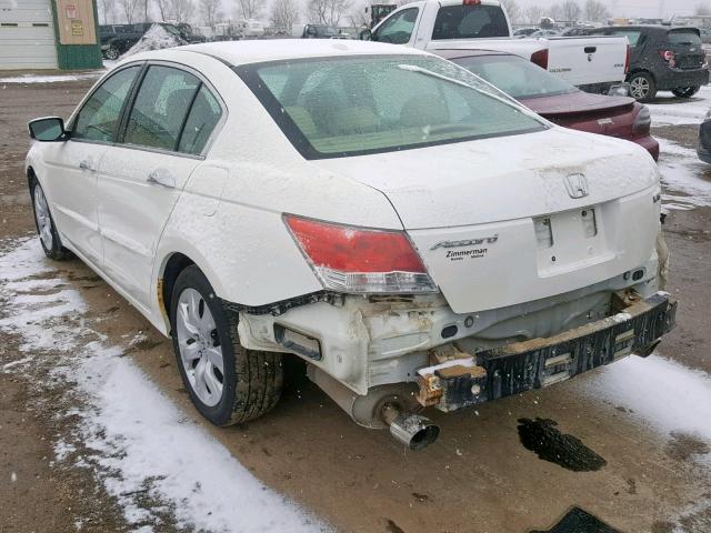 1HGCP368X8A025003 - 2008 HONDA ACCORD EXL WHITE photo 3