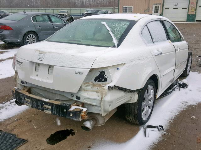 1HGCP368X8A025003 - 2008 HONDA ACCORD EXL WHITE photo 4