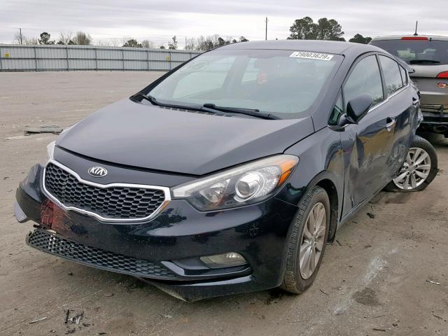 KNAFX4A8XE5076897 - 2014 KIA FORTE EX BLACK photo 2