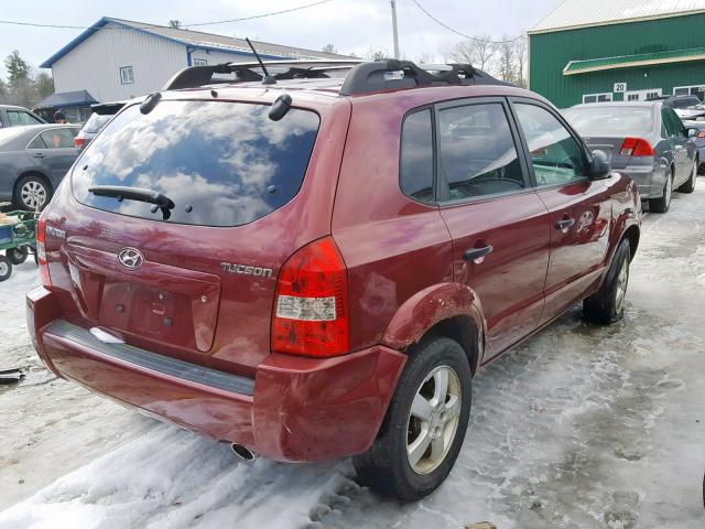 KM8JM12B46U315684 - 2006 HYUNDAI TUCSON GL MAROON photo 4