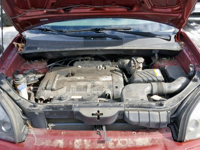 KM8JM12B46U315684 - 2006 HYUNDAI TUCSON GL MAROON photo 7