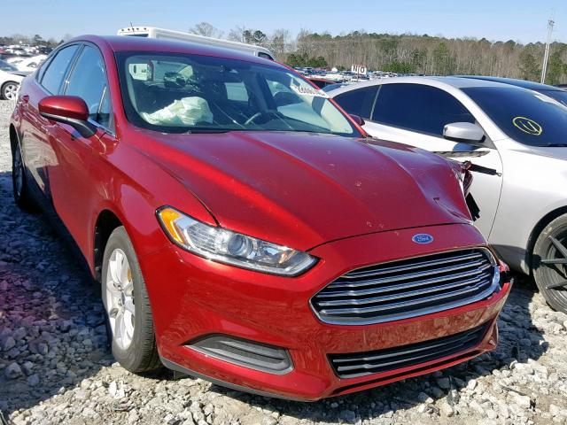 3FA6P0G79FR134691 - 2015 FORD FUSION S RED photo 1