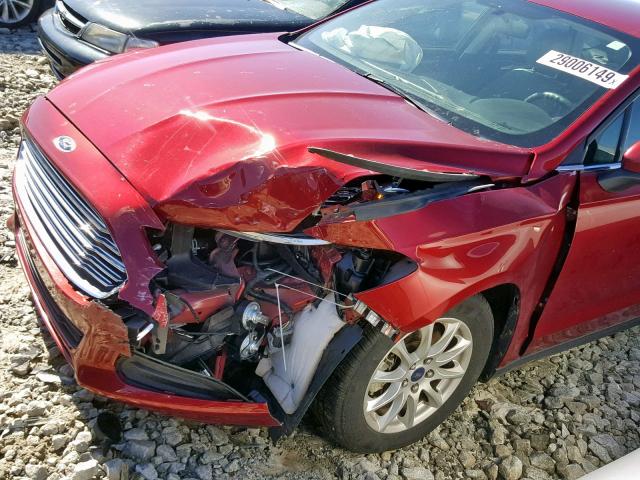 3FA6P0G79FR134691 - 2015 FORD FUSION S RED photo 9