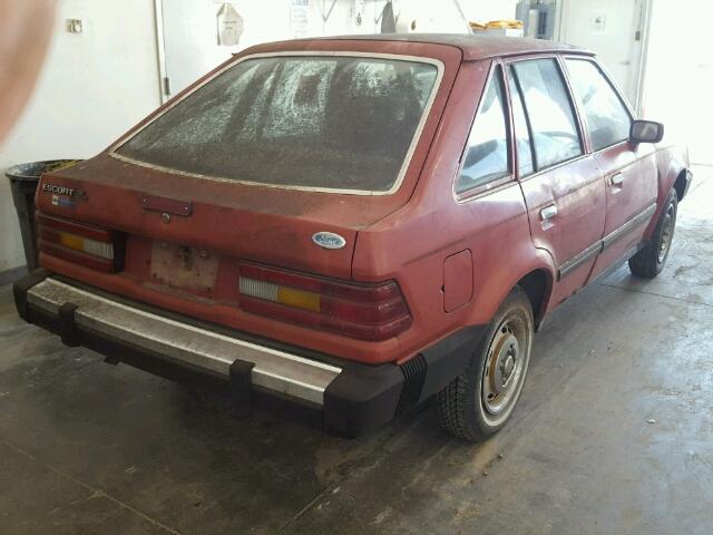 1FAPP2597HT179280 - 1987 FORD ESCORT GL RED photo 4