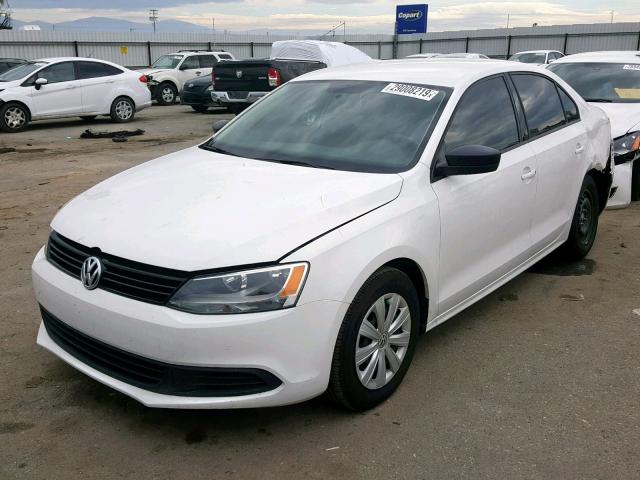 3VW2K7AJ4EM356097 - 2014 VOLKSWAGEN JETTA BASE WHITE photo 2