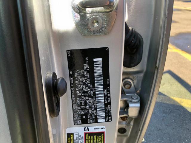 4T3BE11A59U003668 - 2009 TOYOTA VENZA BASE SILVER photo 10