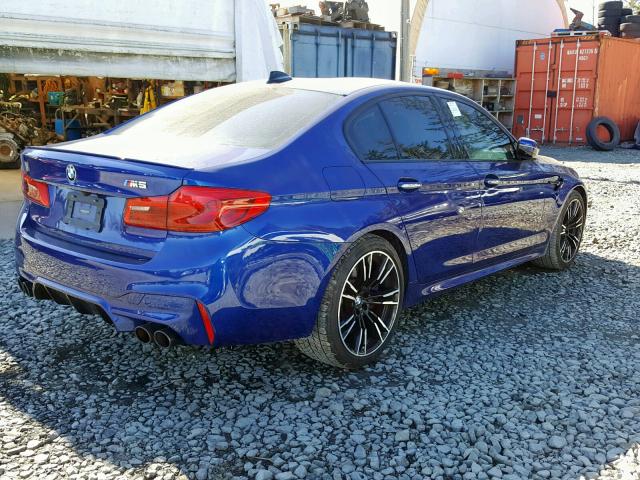 WBSJF0C54JB282264 - 2018 BMW M5 BLUE photo 4