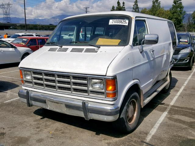 2B7HB21X4MK409367 - 1991 DODGE RAM VAN B2 WHITE photo 2