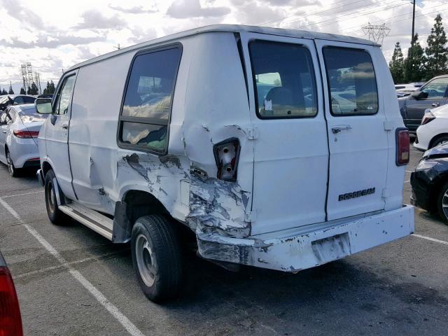 2B7HB21X4MK409367 - 1991 DODGE RAM VAN B2 WHITE photo 3