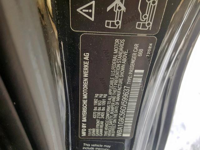 WBA1G9C56GV599637 - 2016 BMW 228 XI BLACK photo 10