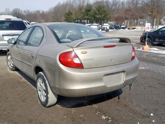 1B3ES56C22D570321 - 2002 DODGE NEON ES GOLD photo 3