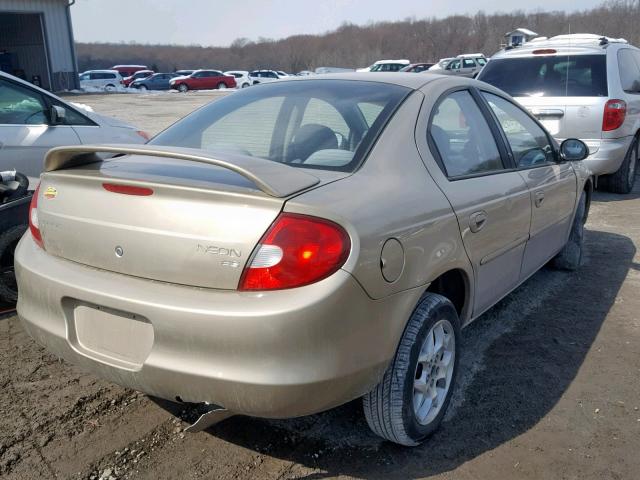 1B3ES56C22D570321 - 2002 DODGE NEON ES GOLD photo 4