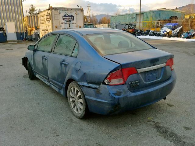 2HGFA1F8XAH531733 - 2010 HONDA CIVIC EX BLUE photo 3