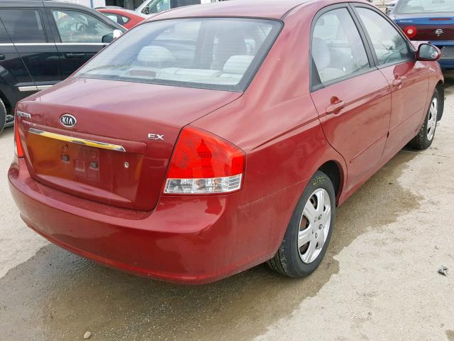 KNAFE221695620703 - 2009 KIA SPECTRA EX BURGUNDY photo 4