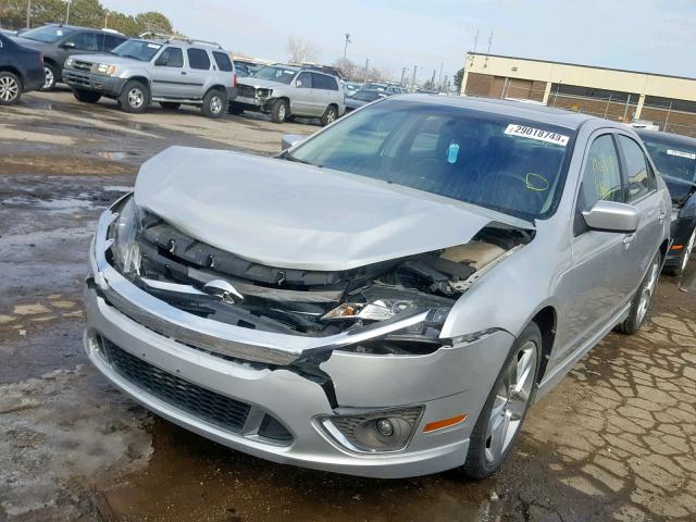 3FAHP0DC7AR400633 - 2010 FORD FUSION SPO SILVER photo 2