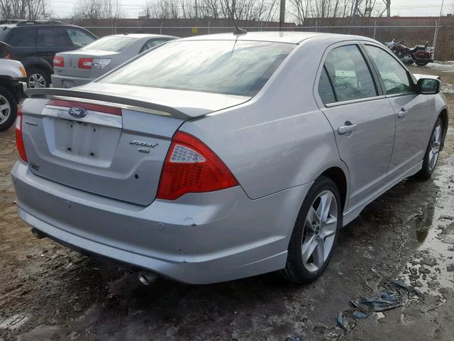 3FAHP0DC7AR400633 - 2010 FORD FUSION SPO SILVER photo 4