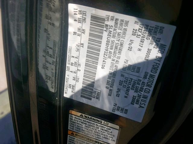 5LMEU88H93ZJ14106 - 2003 LINCOLN AVIATOR 黑色 照片 10