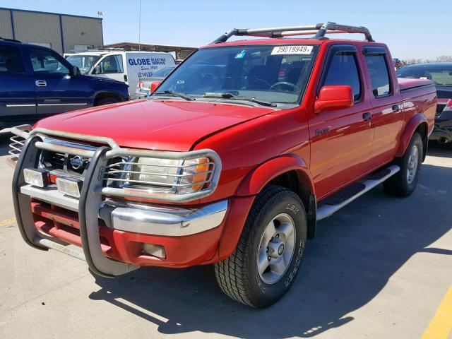 1N6ED27T8YC409845 - 2000 NISSAN FRONTIER C RED photo 2