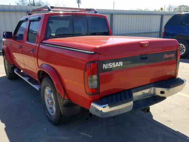 1N6ED27T8YC409845 - 2000 NISSAN FRONTIER C RED photo 3