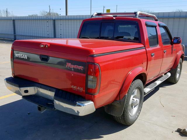 1N6ED27T8YC409845 - 2000 NISSAN FRONTIER C RED photo 4