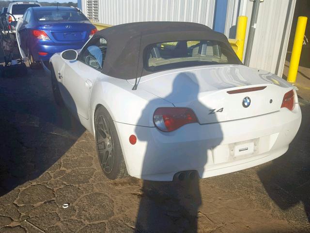 4USBU53536LX01375 - 2006 BMW Z4 3.0SI WHITE photo 3