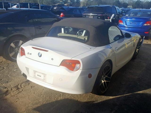 4USBU53536LX01375 - 2006 BMW Z4 3.0SI WHITE photo 4