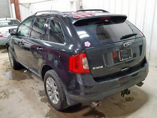 2FMDK3JC7DBE10073 - 2013 FORD EDGE SEL BLACK photo 3