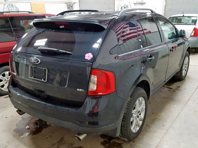 2FMDK3JC7DBE10073 - 2013 FORD EDGE SEL BLACK photo 4