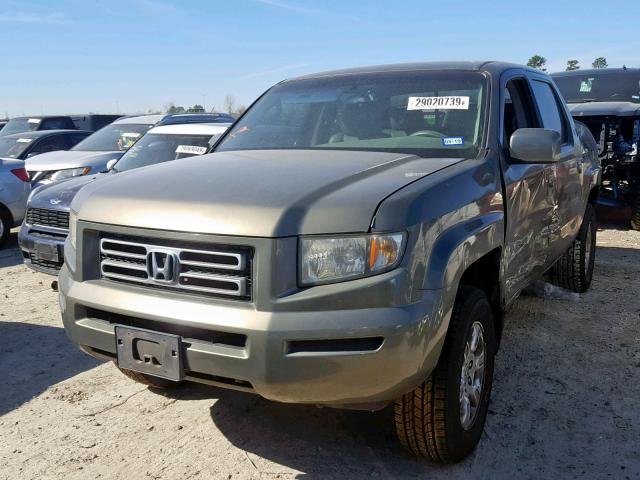 2HJYK164X7H508586 - 2007 HONDA RIDGELINE GREEN photo 2