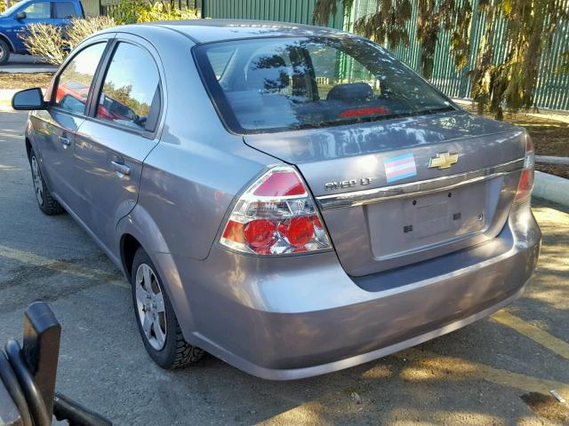 KL1TD56E39B373026 - 2009 CHEVROLET AVEO LS SILVER photo 3